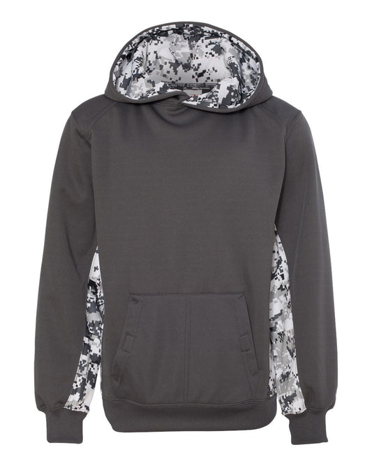 Badger Youth Digital Camo Colorblock Performance Fleece Hooded Sweatshirt - 2464