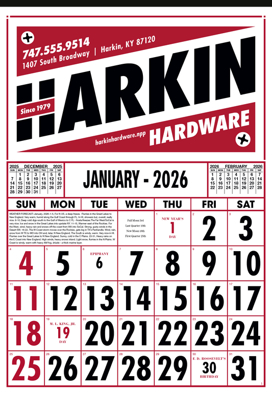 Skinner  Kennedy Commercial 12Sheet Calendar-40-E