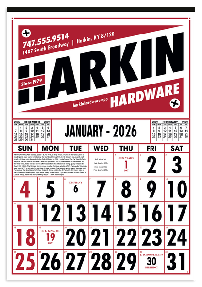 Skinner  Kennedy Commercial 12Sheet Calendar-40-E