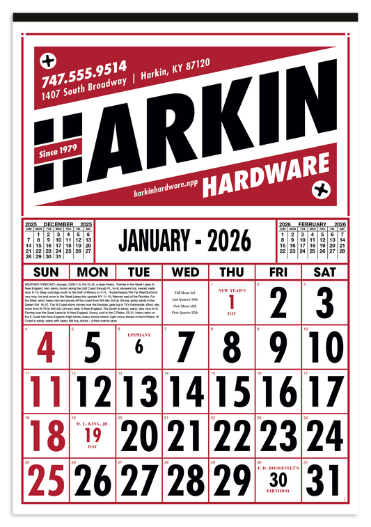 Skinner  Kennedy Commercial 12Sheet Calendar-40-E