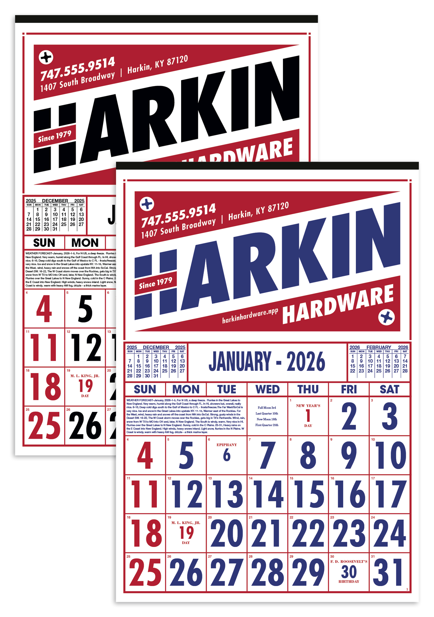 Skinner  Kennedy Commercial 12Sheet Calendar-40-E