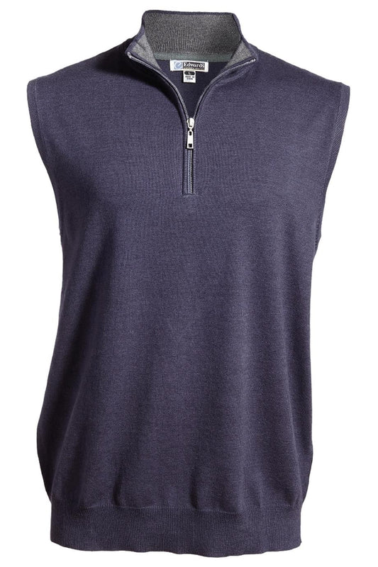 Quarter Zip Fine Gauge Sweater Vest - 4074