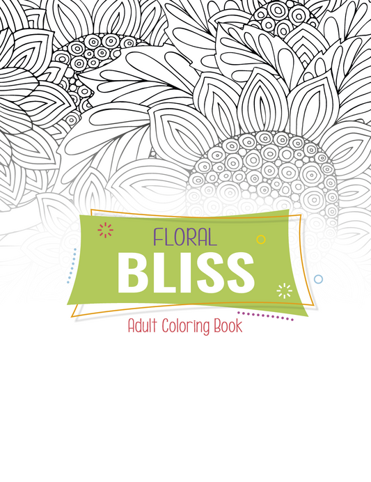 Good Value Floral Bliss Adult Coloring Book-41038