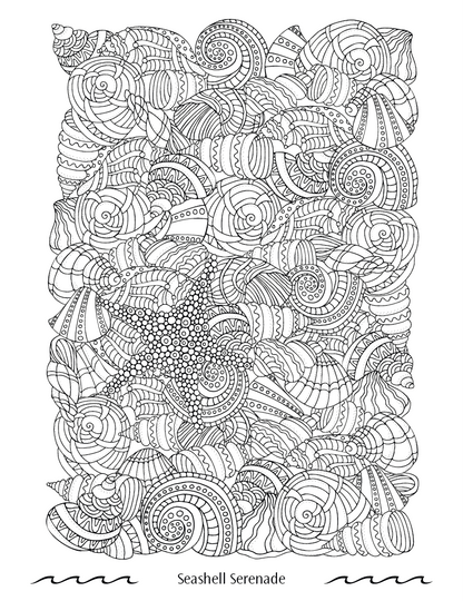 Good Value Oceans of Serenity Adult Coloring Book-41055