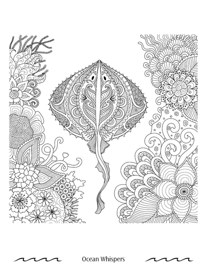 Good Value Oceans of Serenity Adult Coloring Book-41055