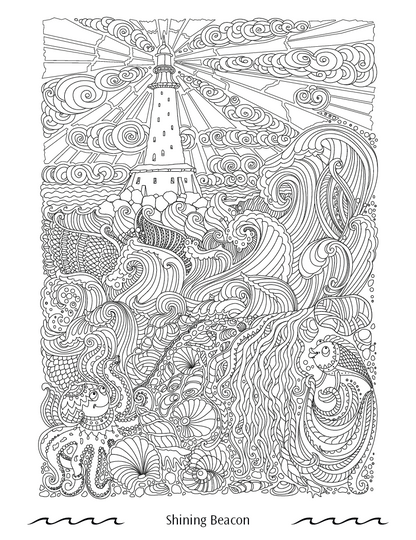 Good Value Oceans of Serenity Adult Coloring Book-41055