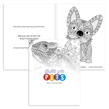 Good Value Unwind with Pets Adult Coloring Book-41269