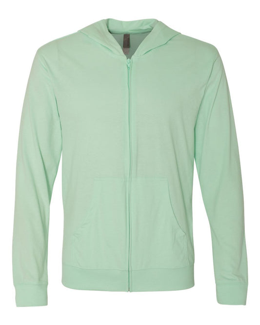 Next Level Sueded Long Sleeve Hooded Full Zip T-Shirt - 6491
