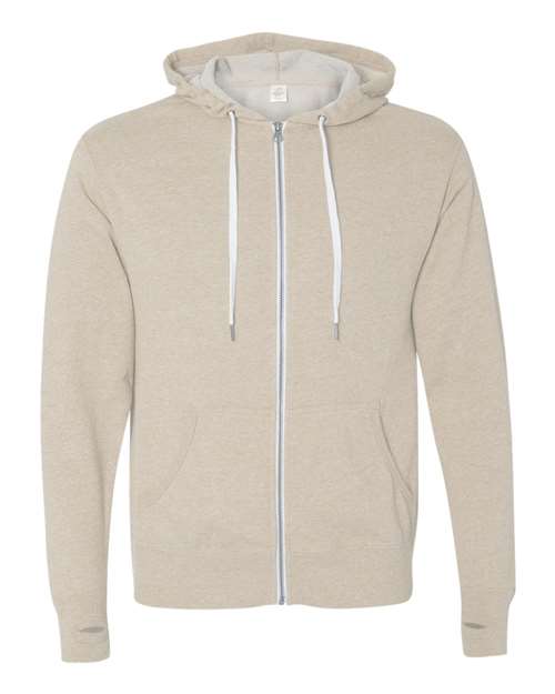 Unisex Heathered French Terry Full-Zip Hooded Sweatshirt