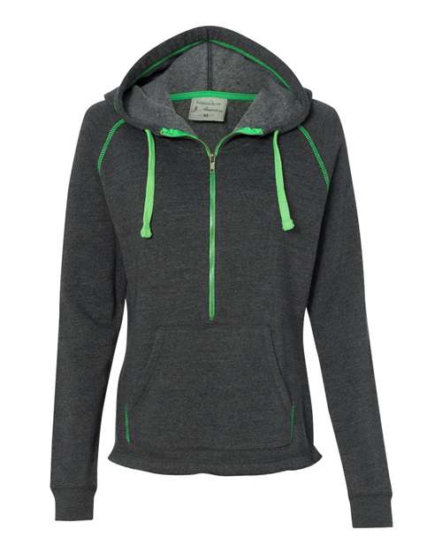 Women's Triblend Half-Zip Hooded Sweatshirt