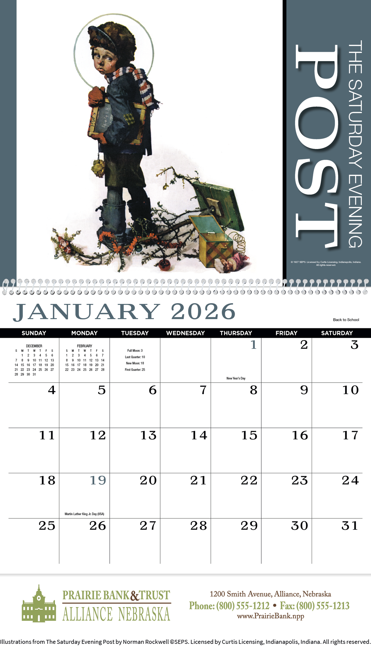 HotLine Products Saturday Evening Post Appointment Calendar  Spiral-419
