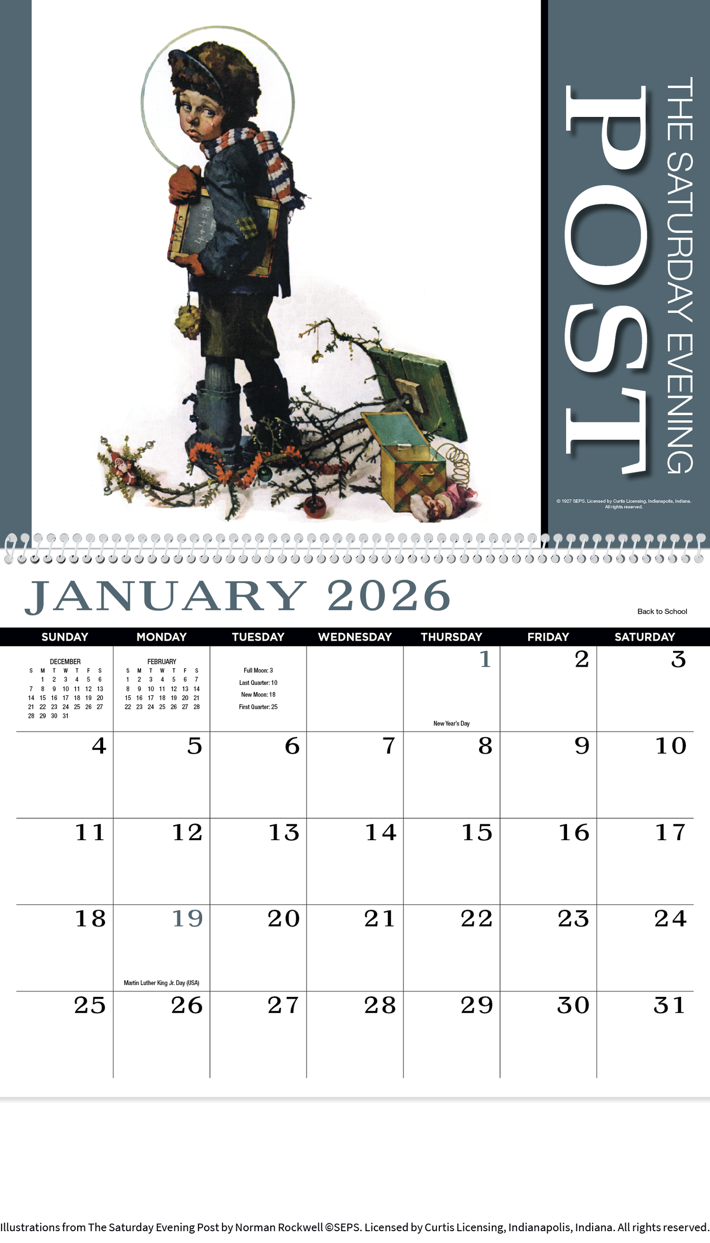 HotLine Products Saturday Evening Post Appointment Calendar  Spiral-419