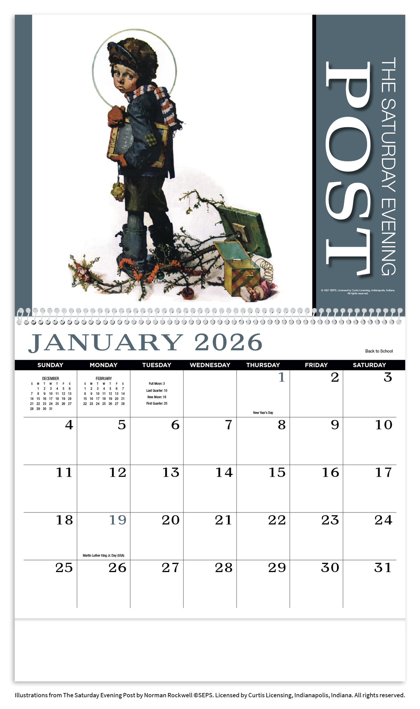 HotLine Products Saturday Evening Post Appointment Calendar  Spiral-419