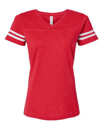 Women's Football V-Neck Fine Jersey Tee