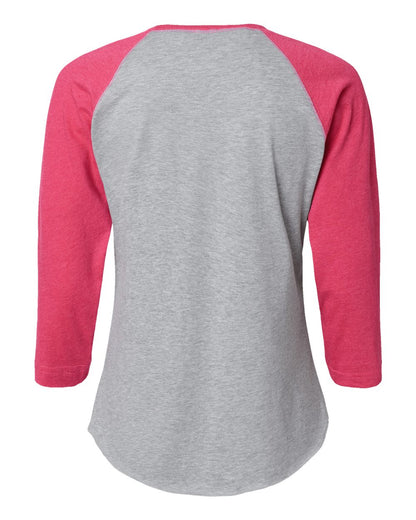 LAT Women's Baseball Fine Jersey Three-Quarter Sleeve Tee - 3530