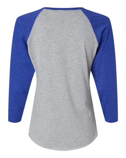 LAT Women's Baseball Fine Jersey Three-Quarter Sleeve Tee - 3530
