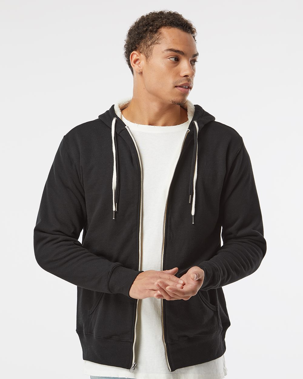 Independent Trading Co. Sherpa-Lined Hooded Sweatshirt - EXP90SHZ