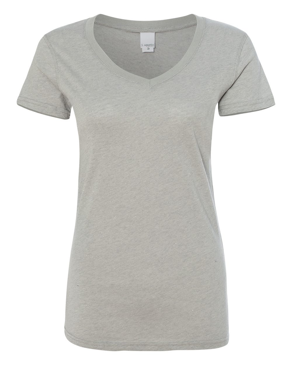 J. America Women’s Glitter V-Neck T-Shirt - 8136