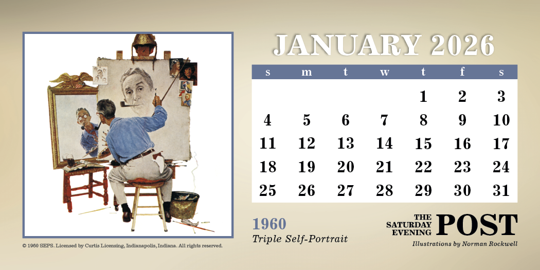 Triumph Calendars The Saturday Evening Post Illustrations by Norman Rockwell Desk Calendar-4250