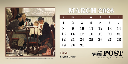 Triumph Calendars The Saturday Evening Post Illustrations by Norman Rockwell Desk Calendar-4250