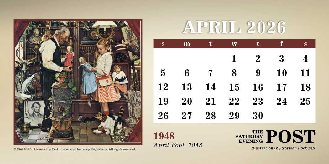 Triumph Calendars The Saturday Evening Post Illustrations by Norman Rockwell Desk Calendar-4250