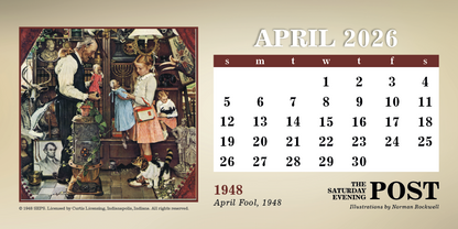 Triumph Calendars The Saturday Evening Post Illustrations by Norman Rockwell Desk Calendar-4250