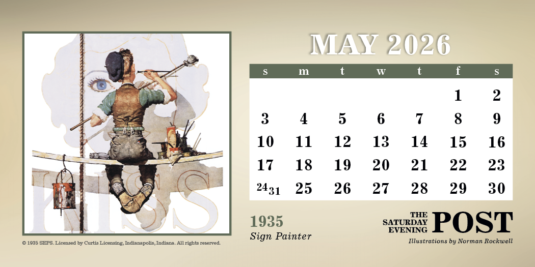 Triumph Calendars The Saturday Evening Post Illustrations by Norman Rockwell Desk Calendar-4250