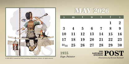 Triumph Calendars The Saturday Evening Post Illustrations by Norman Rockwell Desk Calendar-4250