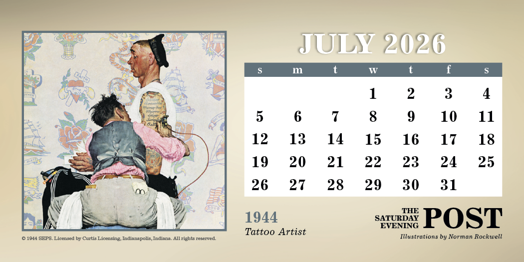 Triumph Calendars The Saturday Evening Post Illustrations by Norman Rockwell Desk Calendar-4250
