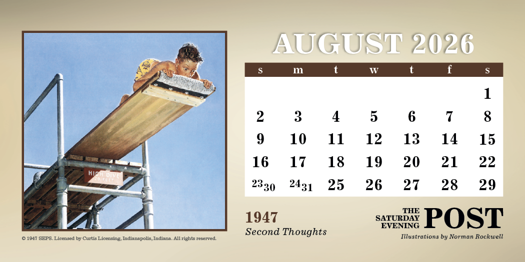 Triumph Calendars The Saturday Evening Post Illustrations by Norman Rockwell Desk Calendar-4250