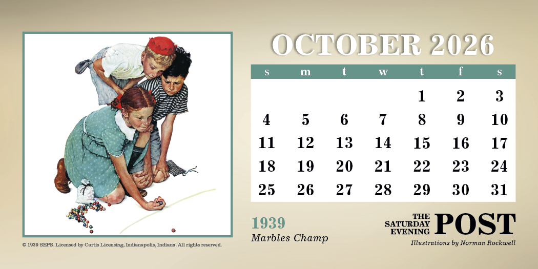 Triumph Calendars The Saturday Evening Post Illustrations by Norman Rockwell Desk Calendar-4250