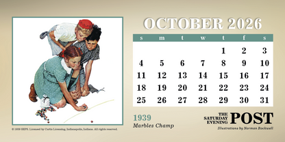 Triumph Calendars The Saturday Evening Post Illustrations by Norman Rockwell Desk Calendar-4250
