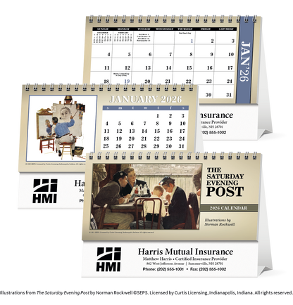 Triumph Calendars The Saturday Evening Post Illustrations by Norman Rockwell Desk Calendar-4250
