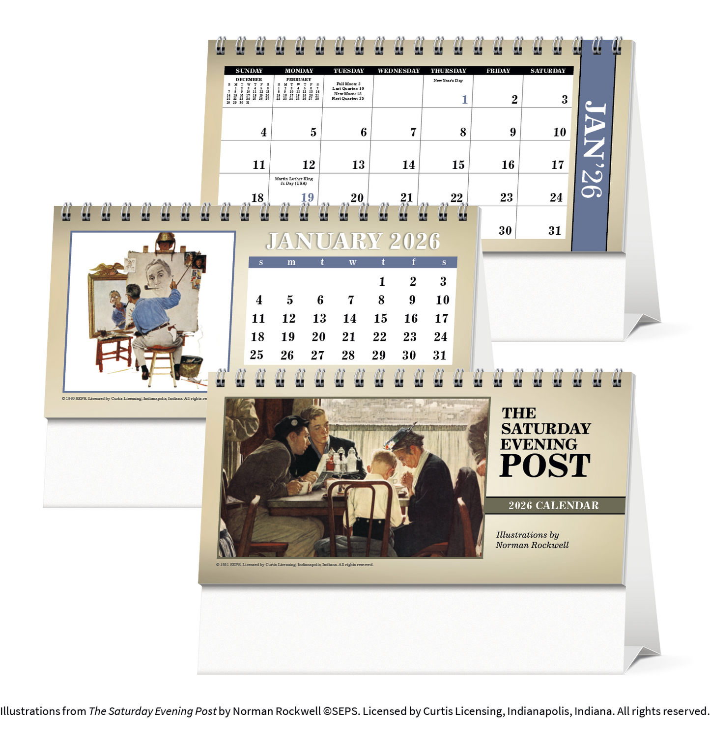 Triumph Calendars The Saturday Evening Post Illustrations by Norman Rockwell Desk Calendar-4250