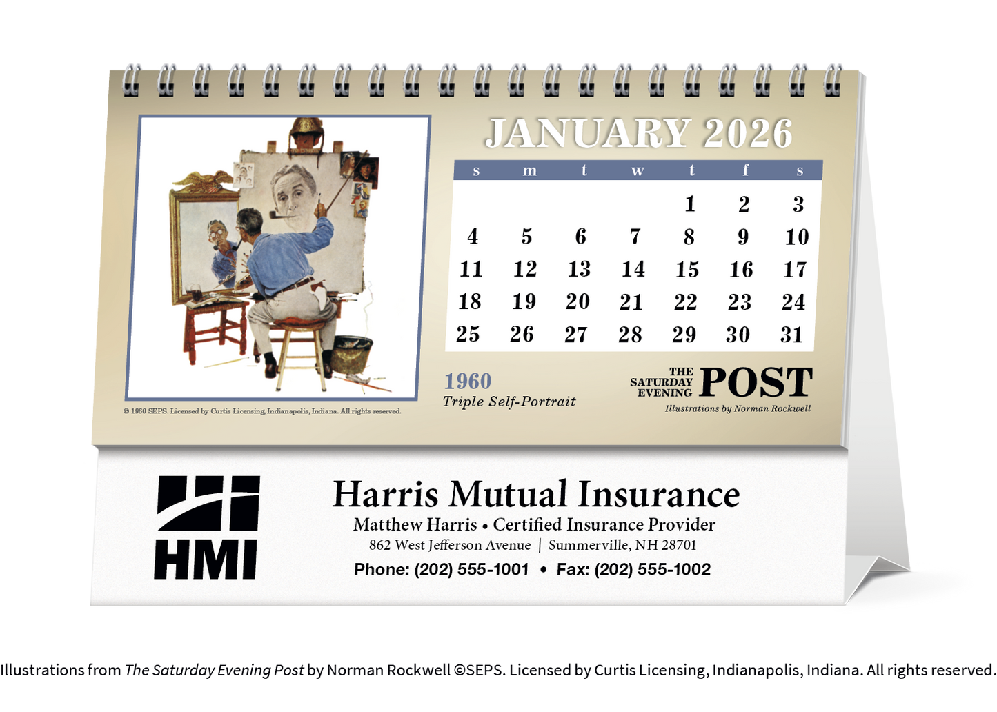 Triumph Calendars The Saturday Evening Post Illustrations by Norman Rockwell Desk Calendar-4250