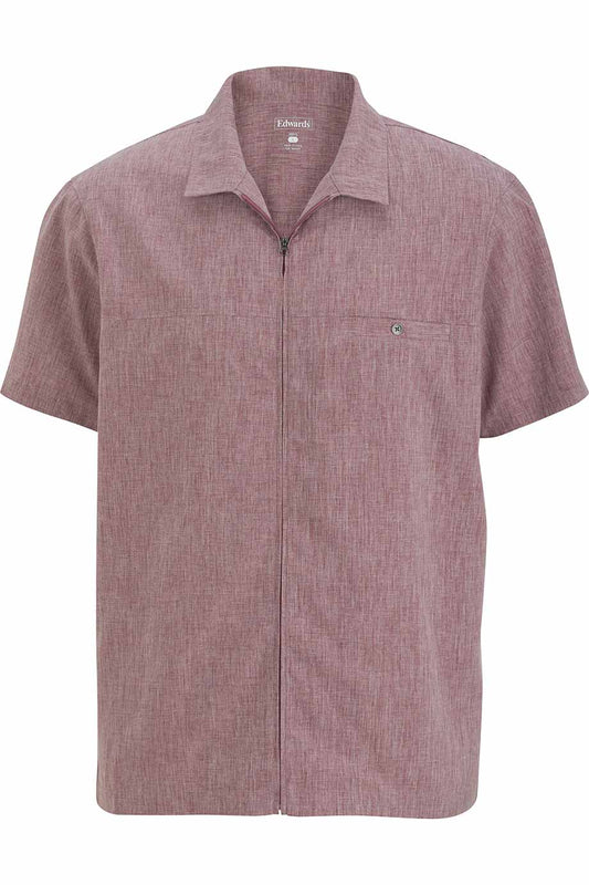 Mens V-Neck Zip Service Shirt - 4281