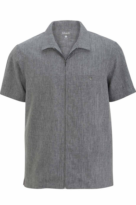 Mens V-Neck Zip Service Shirt - 4281