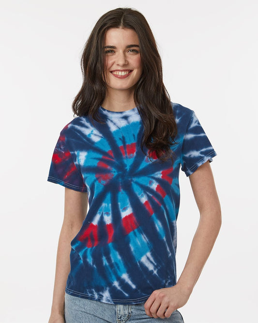 Dyenomite Multi-Color Cut-Spiral Tie-Dyed T-Shirt - 200T2