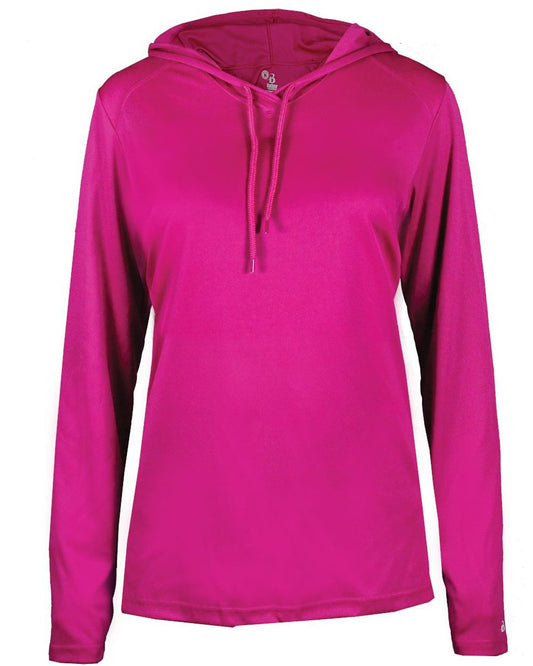 Badger Women's B-Core Long Sleeve Hooded T-Shirt - 4165