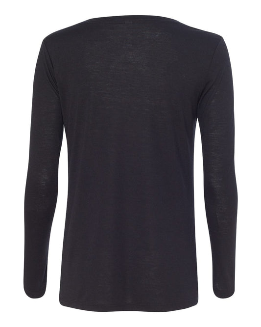 BELLA + CANVAS Women's Flowy Long Sleeve V-Neck Tee - 8855