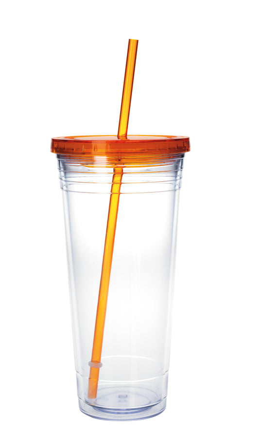 Good Value Clear Tumbler with Colored Lid  24 oz-45963