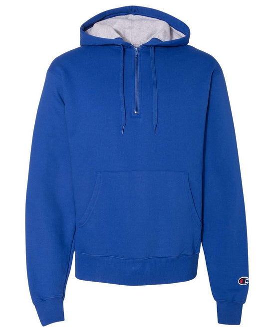 Champion Cotton Max Hooded Quarter-Zip Sweatshirt - S185