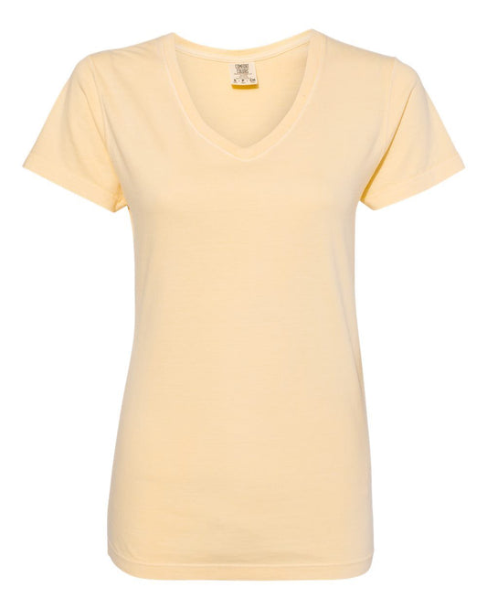 Comfort Colors Garment-Dyed Women’s Midweight V-Neck T-Shirt - 3199