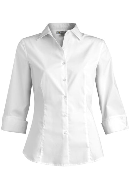 Ladies Tailored Full-Placket Stretch Blouse