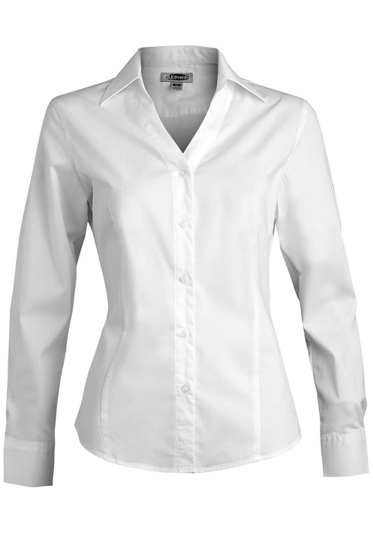 Stretch Broadcloth Long Sleeve Ladies Shirt - 5034