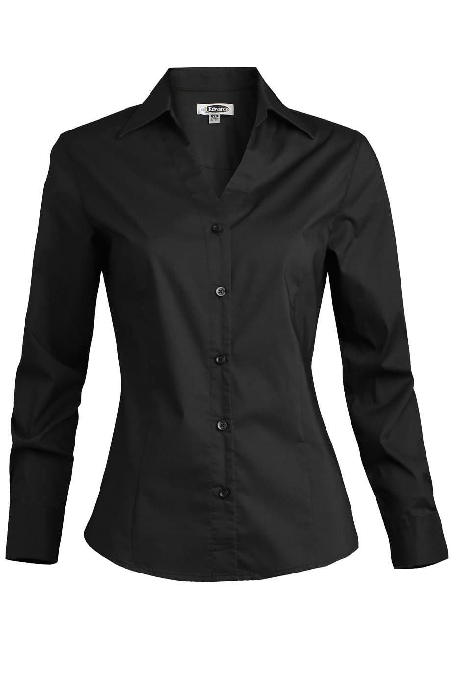 Stretch Broadcloth Long Sleeve Ladies Shirt - 5034