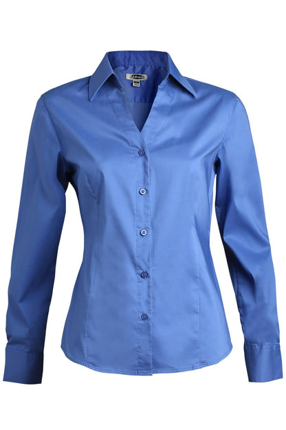 Stretch Broadcloth Long Sleeve Ladies Shirt - 5034