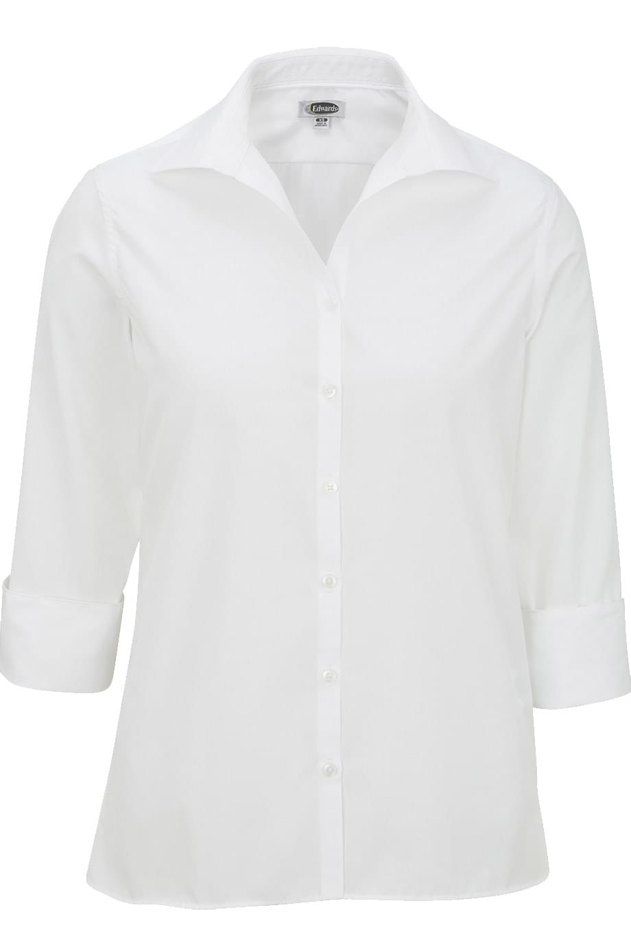 Lightweight Poplin Three Quarter Sleeve Ladies Shirt