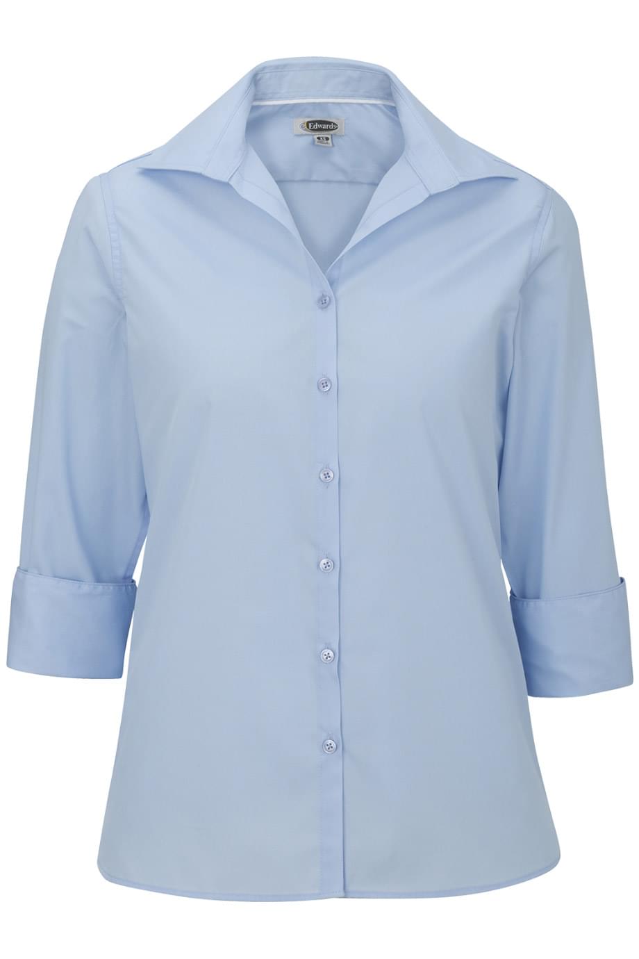 Lightweight Poplin Three Quarter Sleeve Ladies Shirt