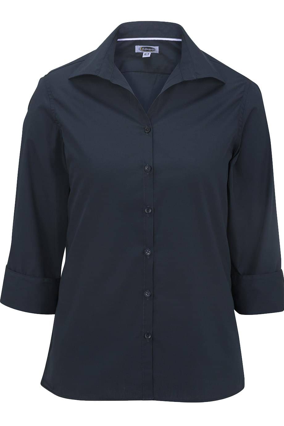 Lightweight Poplin Three Quarter Sleeve Ladies Shirt